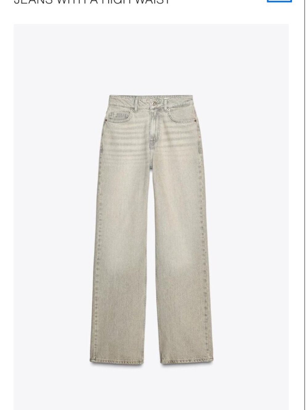 STRAIGHT LEG LONG LENGTH Z1975 JEANS WITH A HIGH WAIST Light Gray 28 (US 6)